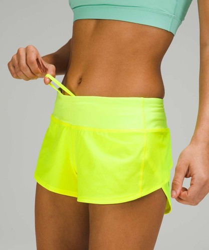 LULULEMON SPEED UP LOW RISE SHORT 2.5" *LINED HIGHLIGHT YELLOW SIZE-10 NEW - Picture 4 of 8