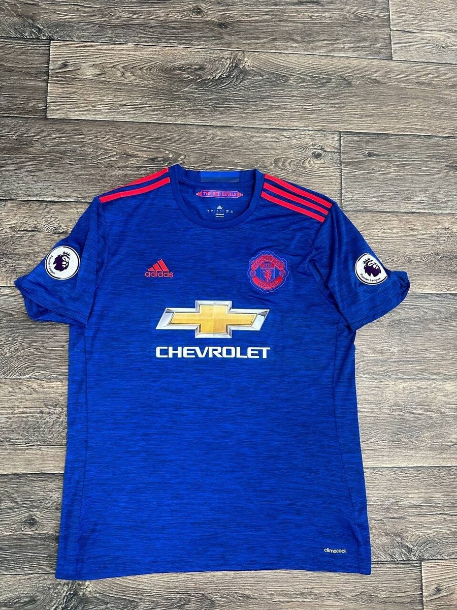adidas manchester united chevrolet jersey 2016 blue men #7 lage | eBay