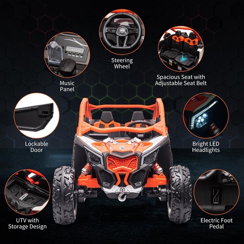 🚀Ride On Toy Ride on UTV Car Licensed Can-Am Electric Off-Road Car 4WD Kids Tru - Picture 3 of 8