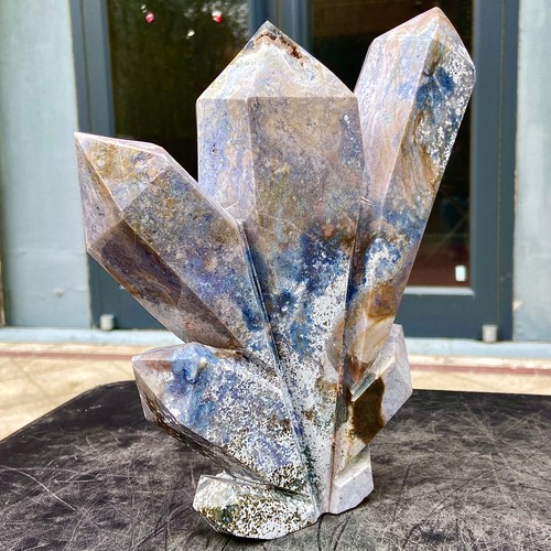 6.08LB Natural Water Grass Agate Multi pointed Column Collectible Specimen - 第 8/14 張圖片