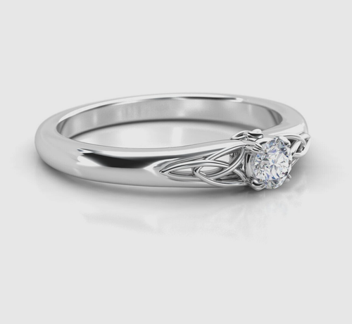 925 Silver Round Cz Diamond Celtic Trinity Wedding Band Engagement Promise Ring - Bild 3 von 3