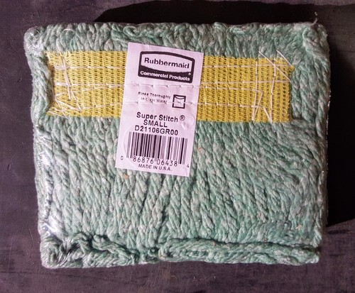 (24) Rubbermaid D21106 GR00 kleiner Wischmoppkopf mit Superstich - 1 Zoll Stirnband 4-lagige Baumwolle - Bild 2 von 2