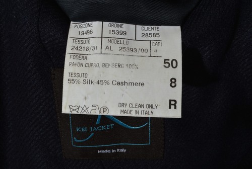 RRP2000$ Men's Canali KEI JACKET Blazer 40-42US/UK 50-52IT Blue Silk & Cashmere - Picture 12 of 12