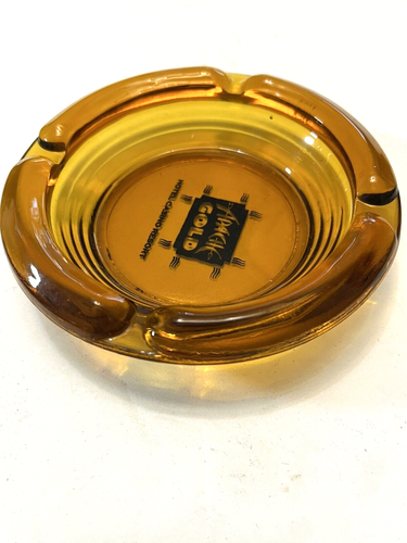 Apache Gold Ashtray Casino MCM Hotel Resort Amber Tobacco Advertising Vintage - Picture 4 of 8