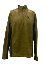 Spyder Men's Long Sleeve Green Black Outbound Mid Weight 1/4 Zip Pullover XL