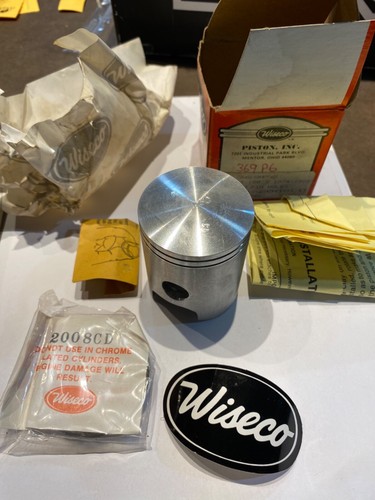 New wiseco piston and rings 369P6 Kawasaki 100 cc .060 OS 1974-1982 with 14 mm - Bild 1 von 4