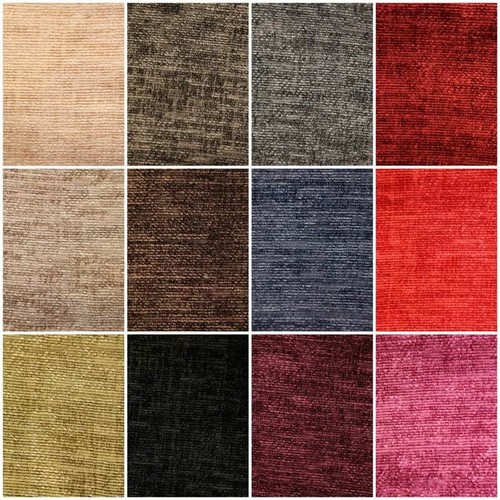 Crushed Chenille Fabric Plain Designer Luxury Soft Solid Heavy Weight Upholstery - Picture 1 of 98