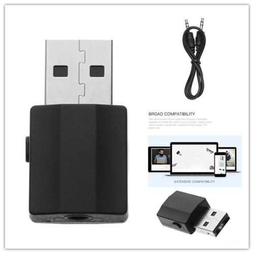 USB Bluetooth 5.0 Audio Adapter Transmitter Receiver,For Car AUX Speaker PC TV/ - Afbeelding 2 van 12