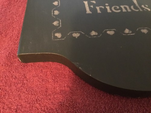 Wood Welcome Friends Hanging Wall Plaque Green Color - Picture 2 of 4