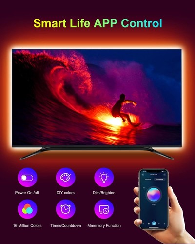 LED Lights for TV 65 Inch, TV Led Backlight, USB Lights for TV 55-75 Inch with R - Picture 3 of 9