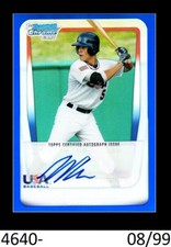 2011 BOWMAN CHROME DRAFT BLUE REFRACTOR AUTO WILLIAM WILLIE ABREU ROCKIES 08/99 