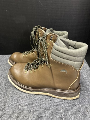 Simms Freestone Fly Fishing Brown Leather Felt Bottom Wading Boot Men's 13 - Picture 3 of 9