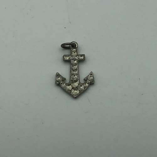 Anker Charm Anhänger OHNE Strasssteine klein Vintage silberfarben Metall ausgefallen - Bild 12 von 12