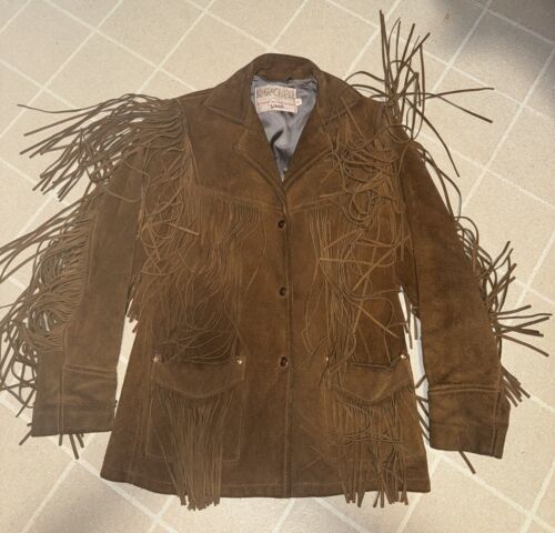 SCHOTT RANCHER Boho Hippie Western Fringe Leather Coat Jacket 10 S/M NYC USA!!! - Picture 4 of 9