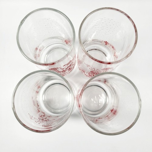 Vintage Crisa Clearly Santa and Presents 16 Unzen Glas Becher MCM Weihnachten 4er Set - Bild 8 von 8