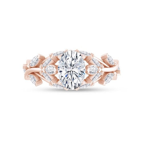 2.17 Ct Oval & Marquise Cut Diamond Floral Infinity Band Ring 14K Gold Lab Grown - Picture 10 of 12
