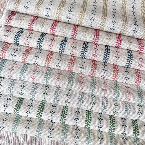SELBY STRIPE Linen look, 100% Cotton fabric, 136cm wide,  Price per 1/2 metre - Picture 1 of 21