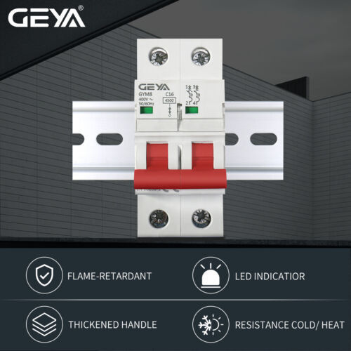 GEYA AC Interruttore di circuito MCB GYM8 1P 4,5kA 6/10/16/25/32/40/50/63A 230V Din Rail - Foto 2 di 12