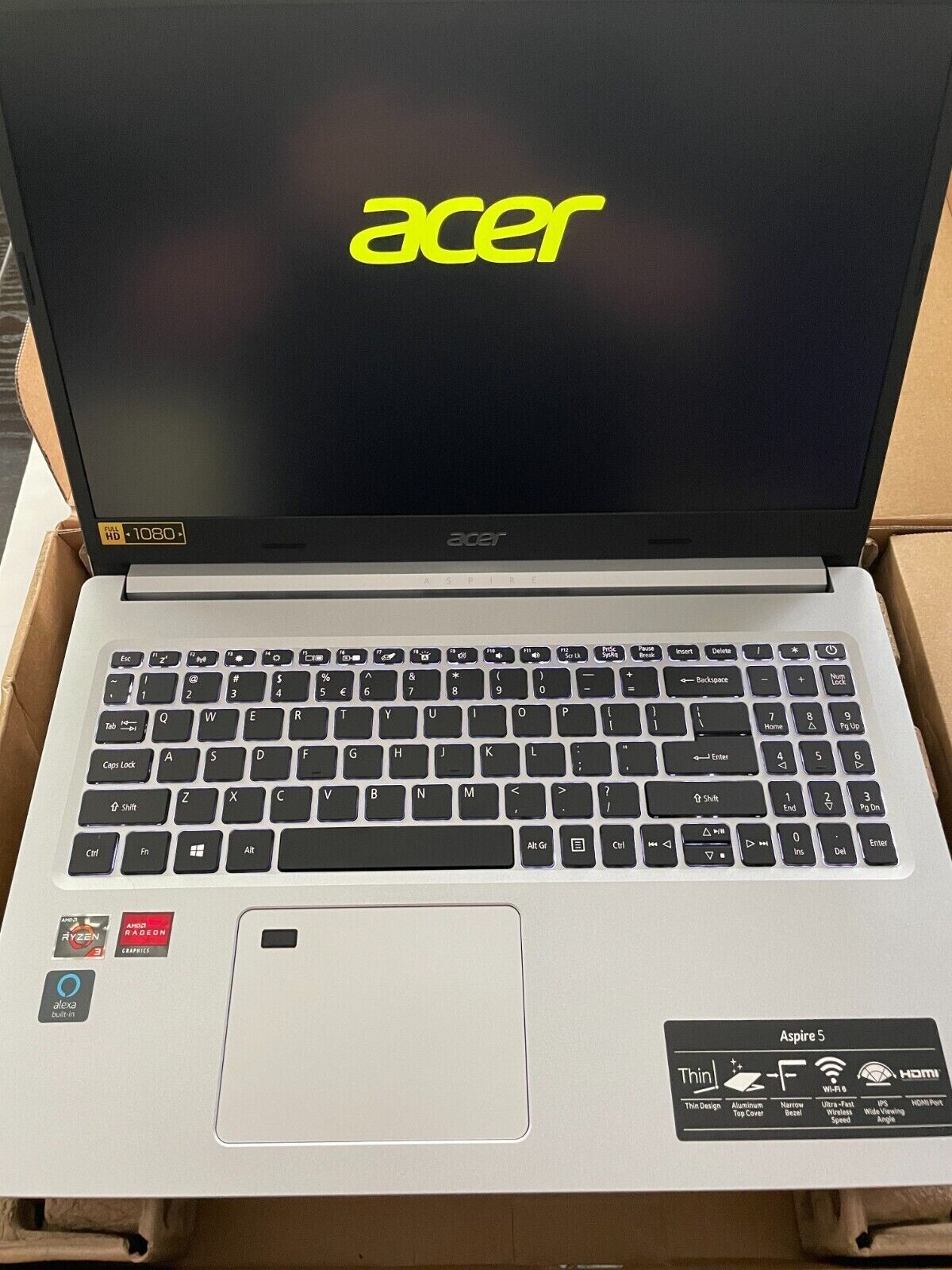 NEW! Acer Aspire 5 15.6" FHD AMD Ryzen 3 3350U 4GB 128GB SSD KB A515-46-R3UB - Picture 9 of 13