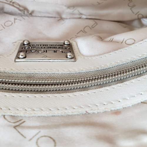 Bolso bandolera pequeño beige Pulicati hecho en Italia de cuero 11 x 6,5 pulgadas - Imagen 11 de 11