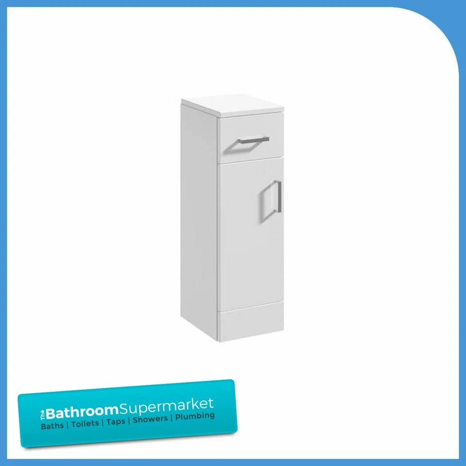 Door & Draw Gloss White Bathroom Furniture Cabinet Storage Unit 250mm Wide x 300