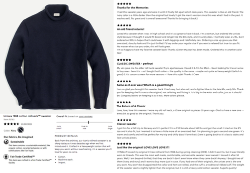 Maglione J.CREW collo arrotolato blu navy cotone grosso finto collo alto da pescatore - Foto 12 di 15