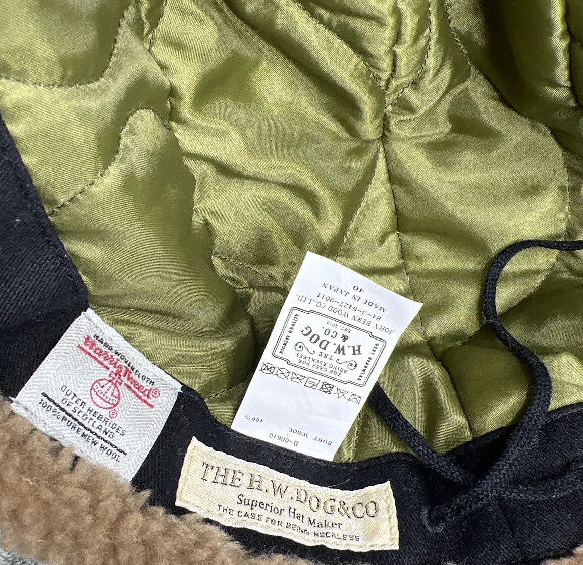 THE H.W. DOG & CO. HT FLIGHT CAP D-00610 Yellow/Beige Wool