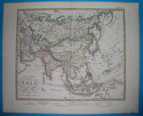 1862 RARE ORIGINAL MAP ASIA ARABIA INDIA KOREA CHINA THAILAND PERSIA PHILIPPINES - Picture 2 of 10