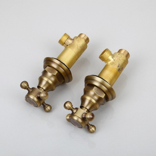 8" Antik Messing Regenduschkopf Rund 2 Griffe Mischventil Duscharmatur Set - Bild 6 von 6