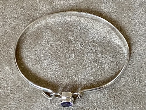 Vintage 925 Sterling Silber & Amethyst Armreif Armband 9 g - Bild 5 von 6