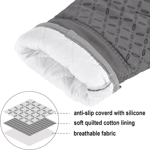 Guante para horno guantes soporte para ollas 6 piezas horno de cocina alto calor resistente extra largo - Imagen 4 de 8