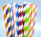 50 RETRO STRIPE PAPER DRINKING STRAWS CUTE VINTAGE POLKA PARTY WEDDING BIRTHDAY
