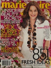 DREW BARRYMORE • Marie Claire Magazine, April 2006, Insider Beauty Secrets