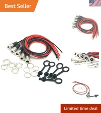 5-Pack Waterproof DC Power Jack Adapter - 10A, 5.5 x 2.5mm, Durable & Reliable