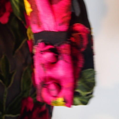 Alice + Olivia Floral Long Sleeve Blouse Top xs viscose silk bl shirt black pink - Picture 3 of 18