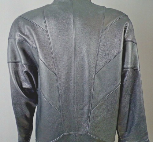 Vintage Mid Western Sport Togs Deerskin Leather Long Coat Black Womens 34/10 USA - Imagen 6 de 12