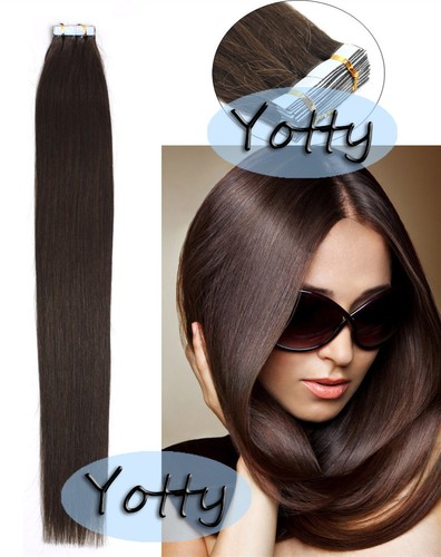 Seamless Tape In Human Hair Extensions Skin Weft Thick Hair Full Head20-40-60Pcs - Picture 22 of 98