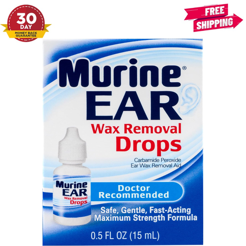 Murine Ear Wax Removal Drops Fast Acting Relief Maximum Strength Formula 0.5oz