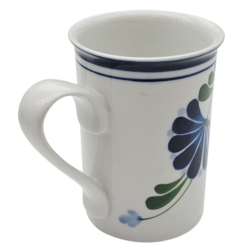 Vintage Dansk Sage Song Coffee Mugs Set Of 4 Cups 10oz White Blue Green Flower - Picture 11 of 17