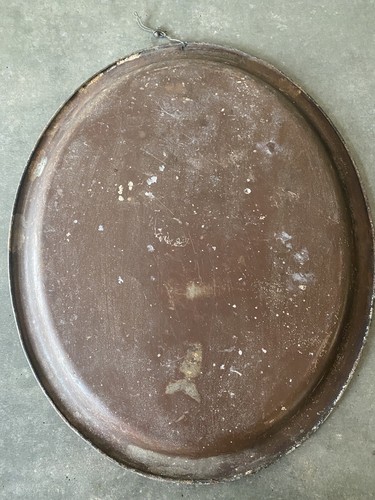 Vintage Prohibition 1905 Chas Ehlen Girl With Horse Oval Metal Beer Tray - Picture 4 of 4