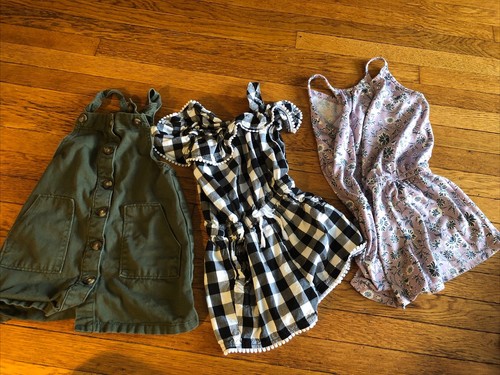 MIXED 14 PIECE LOT 4T GIRLS ROMPERS & T SHIRTS OUTFITS MOSTLY CAT & JACK NICE - Picture 4 of 9
