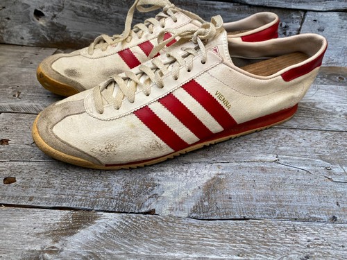 Sneakers basse vintage anni 80 adidas vienna pelle bianca made in Germany tg11,5 - Foto 1 di 21
