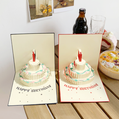 100x Handmade Pop Out Card With Envelope 3D Birthday Cake Laser Cut Happy Cards - Picture 5 of 11