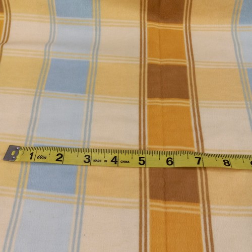 Richbloom Tan Plaid Brushed Cotton Flannel Fabric Scant17.5x43 Screen Print - Picture 4 of 5