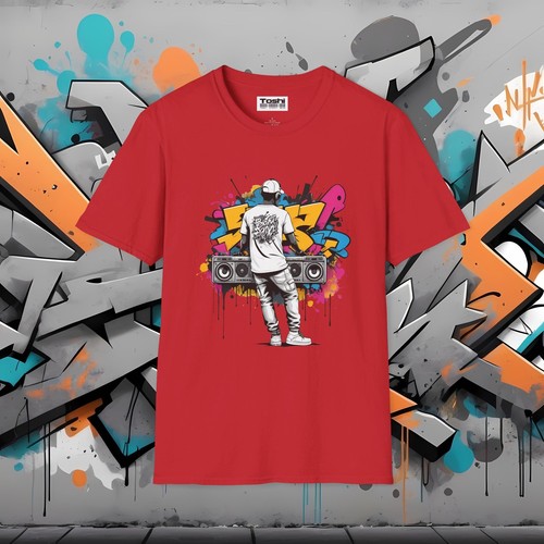 Graffiti DJ T-Shirt - Unisex Street Art Style Urban Music Graphic Tee Turntables - Picture 92 of 101
