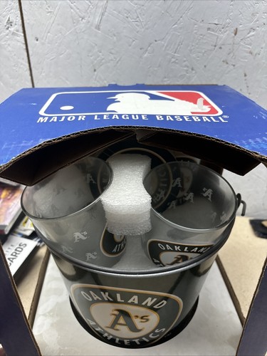 Major League Baseball Oakland Leichtathletik Eiskübel 4 Gläser 12 Untersetzer Set - Bild 14 von 14