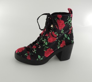 Betsey-Johnson-Tilde-Velvet-Booties-Boots-5-5m-Floral-Rose