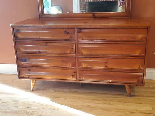 MCM FRANKILN SHOCKEY LOWBOY DRESSER WITH MIRROR - Picture 2 of 23