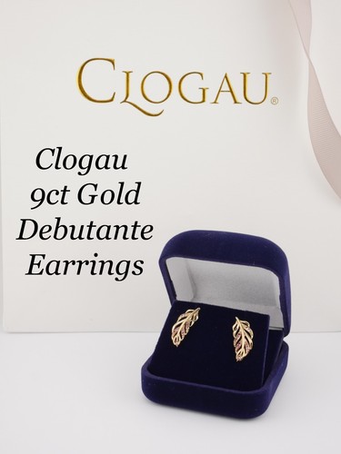 Pendientes Pluma Clogau Debutante Turmalina Rosa Oro Amarillo y Rosa - Imagen 1 de 4