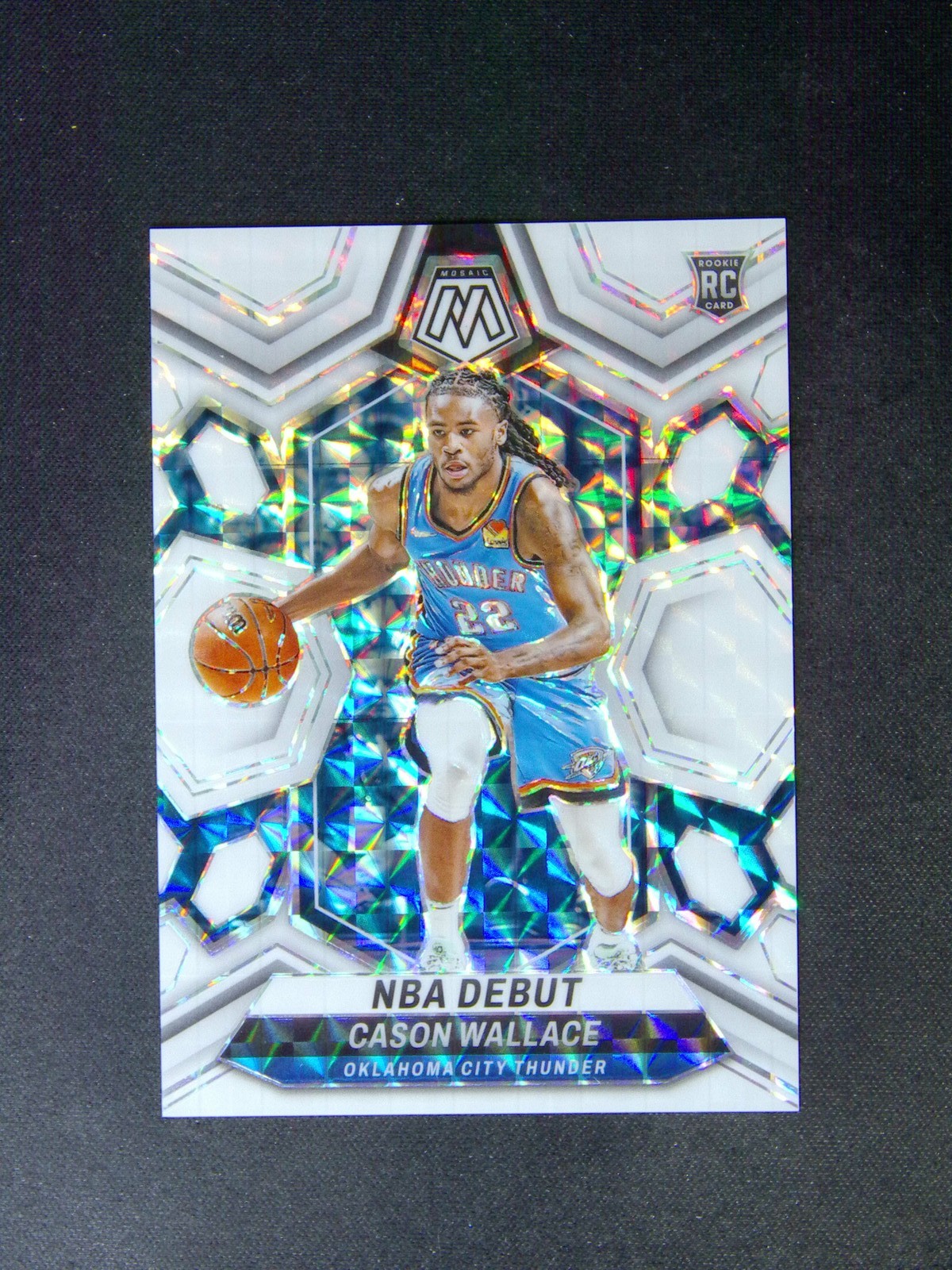 2023-24 Panini Mosaic Cason Wallace #258 RC Rookie Debut White /25